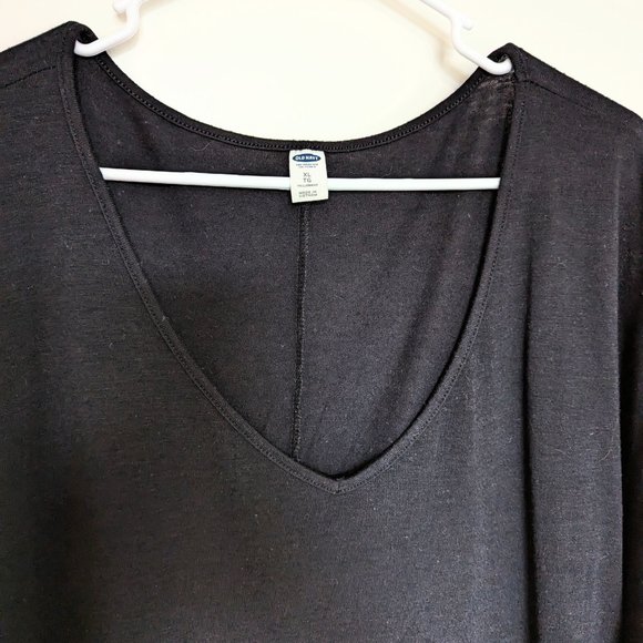 Old Navy | V-Neck Midi Black Dolman Sleeve Dress, size VL - Picture 5 of 5